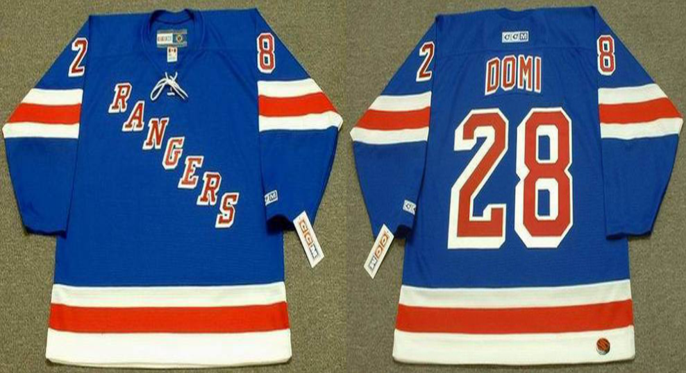 2019 Men New York Rangers 28 Domi blue style 2 CCM NHL jerseys